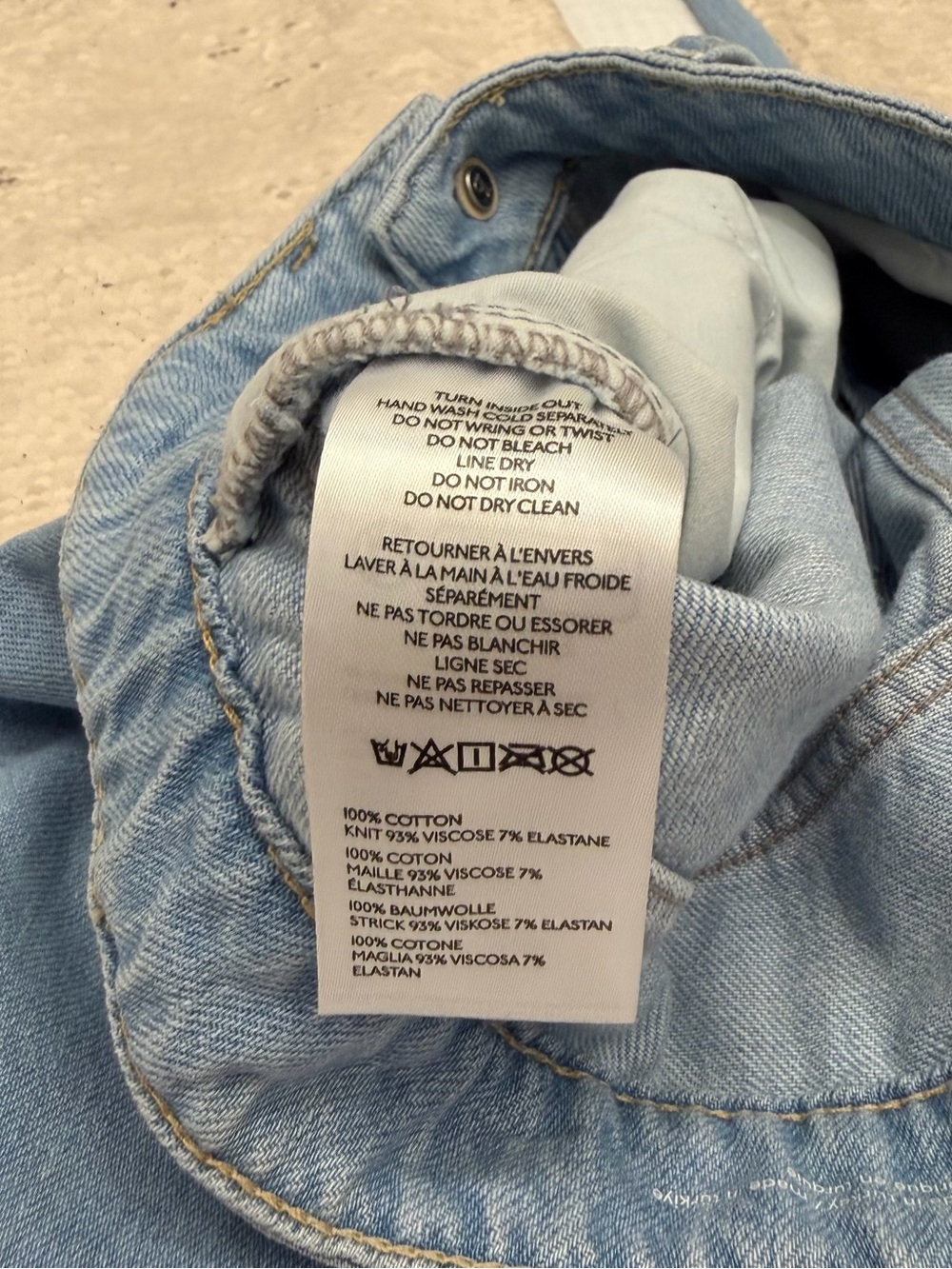 Pilcro Two-Tone Blue Denim Flare Jeans - Picture 5 of 5